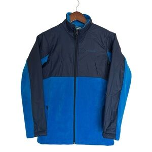 Columbia Boys Fleece Jacket Full Zip Polyester Blue Large